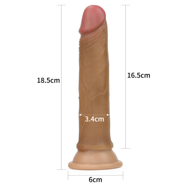 LV4002B (2)-1000x1000 Фалоімітатор на присосці Dual-Layered Silicone Cock