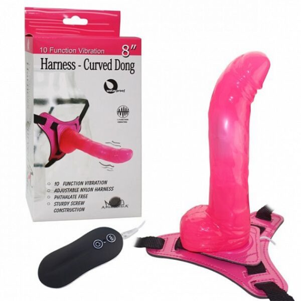 e6187899ccf8b2ab0f3453bdf52268ae-1000x1000 Страпон із вібрацією Harness Curved Dong, 3 кольори