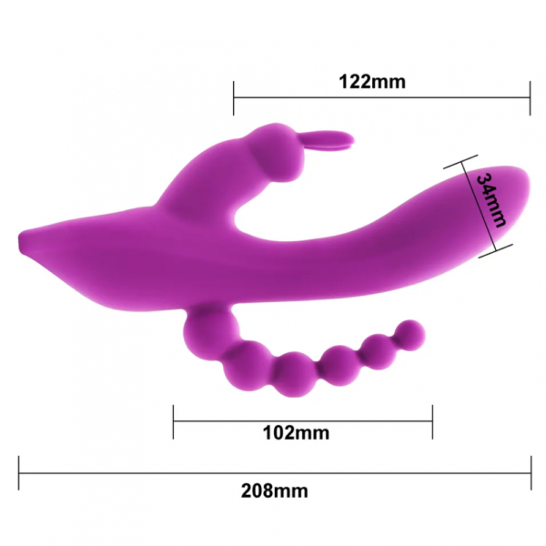 Вібратор Jack Rabbit 3в1 USB
