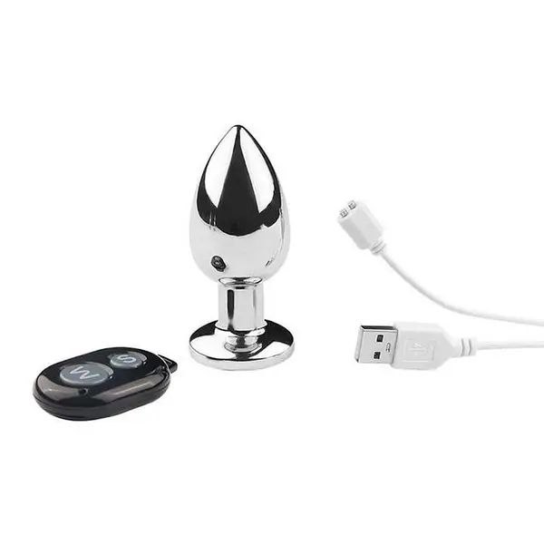 Сталевий анальний корок із вібрацією Nexus Cestos USB