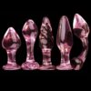 Анальна пробка скло Pink Twist