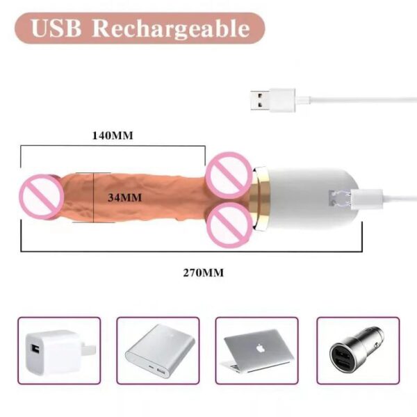 Міні секс машина з пультом TELESCOP VIBRATOR DILDO