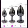 Сталева анальна пробка Серце Black S,M,L
