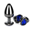 Сталева анальна пробка Серце Black S,M,L