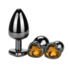 Сталева анальна пробка Серце Black S,M,L