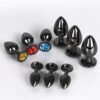 Сталева анальна пробка Black S,M,L