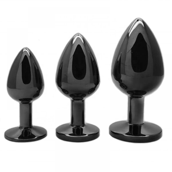 Сталева анальна пробка Black S,M,L