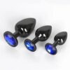 Сталева анальна пробка Black S,M,L
