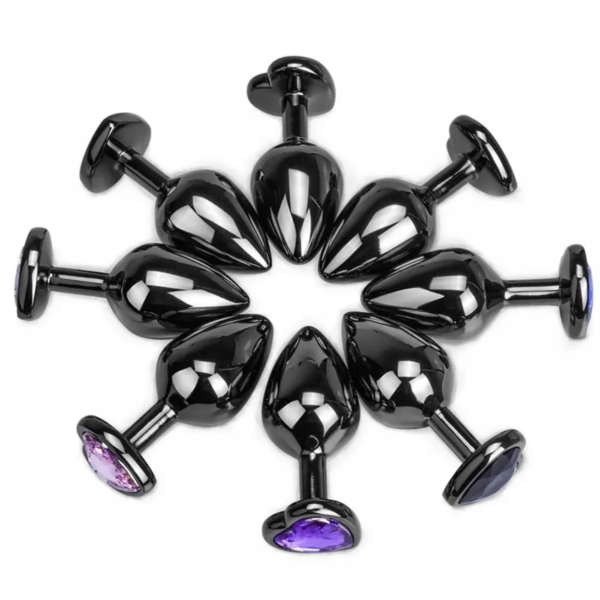 Сталева анальна пробка Серце Black S,M,L