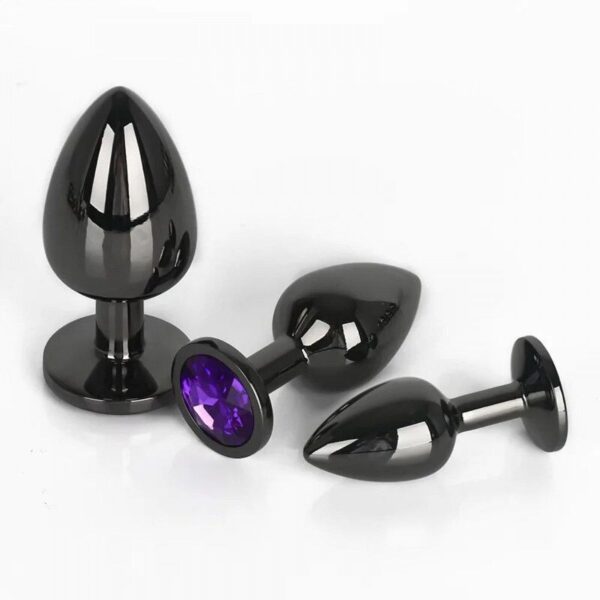 Сталева анальна пробка Black S,M,L