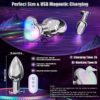 Сталева анальна пробка, що світиться Magic Motion Equinox USB