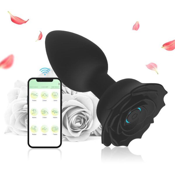 Силіконовий смарт анальний корок Smart Rose 3.3 см