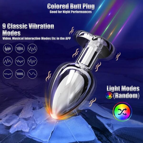 Сталева анальна пробка, що світиться Magic Motion Equinox USB