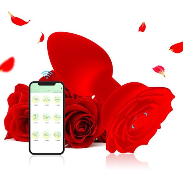 Силіконовий смарт анальний корок Smart Rose 3.3 см