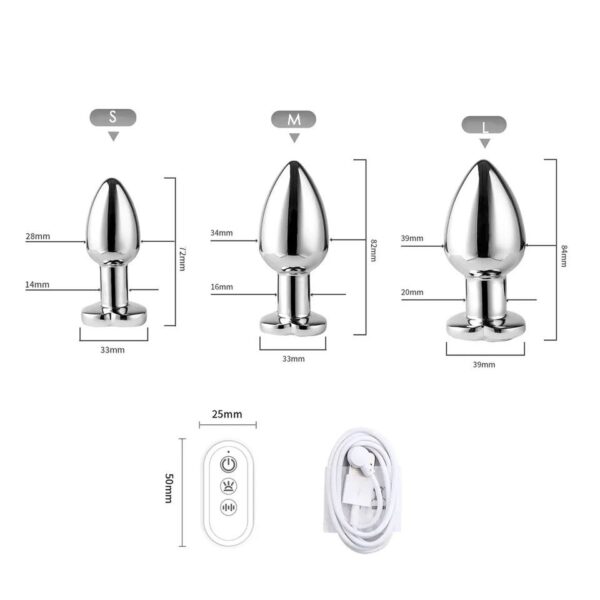 Сталева анальна пробка, що світиться Magic Motion Equinox USB