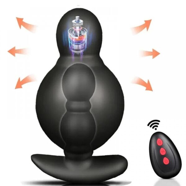 Надувний анальний затор з вібрацією Lux Plug