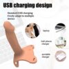 Страпон силіконовий пустотілий USB з вібрацією