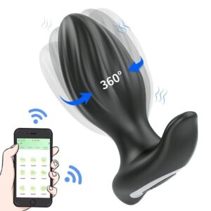 Анальна пробка з вібрацією, обертанням та керуванням зі смартфона
