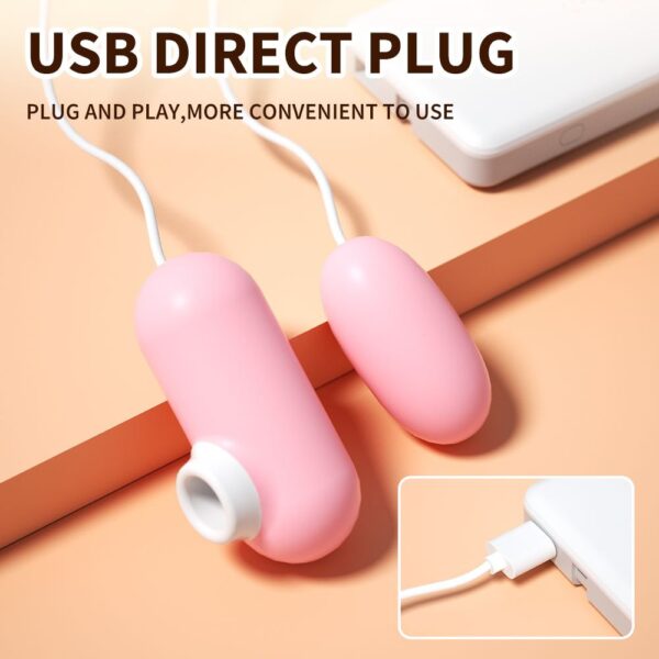 Подвійне вакуумне віброяйце з USB-проводом 10 режимів