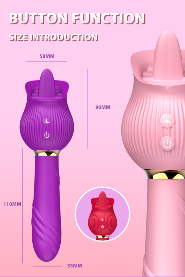 Двосторонній вібратор з язичком RoseLuxe