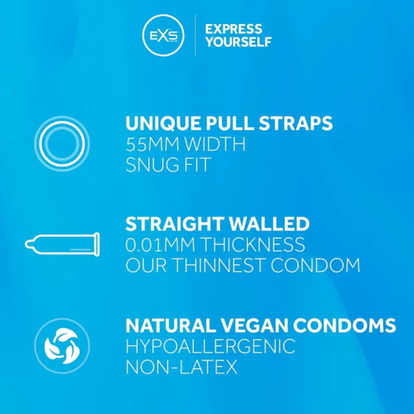 Ультратонкі презервативи безлатексні EXS PULL NON-LATEX