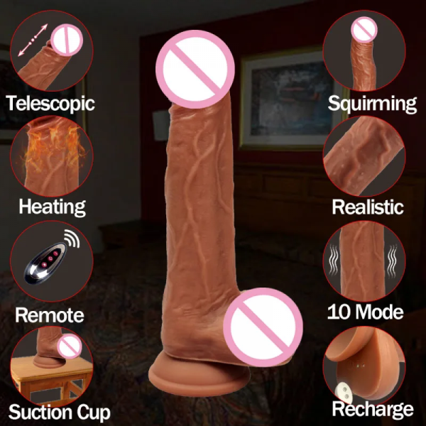 Фалоімітатор  RealStick Hard М з режимами фрікції,вібрацією та підігрівом
