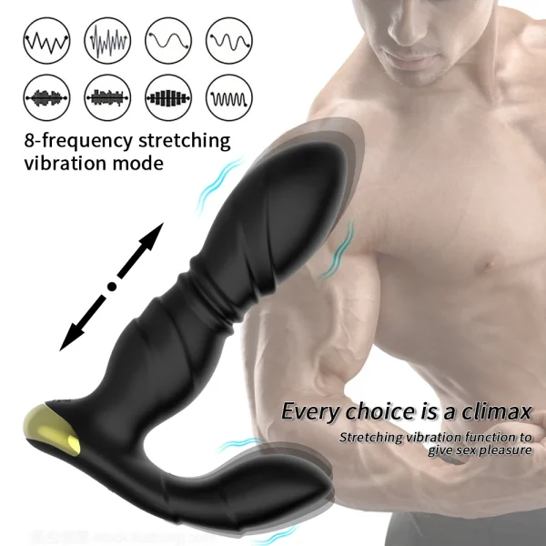 Масажер простати з пультом керування Black Thrust Pulse.Анальний вібратор