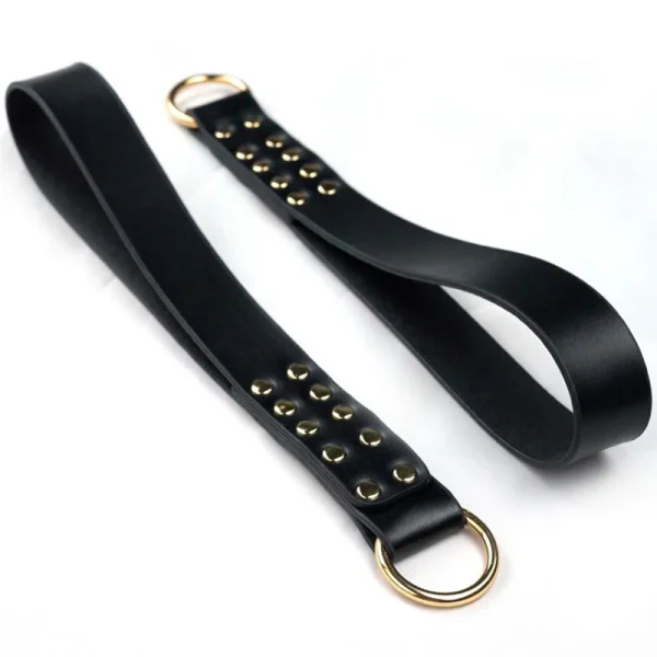 Шкіряний БДСМ-батіг з кільцем Steel Ring Restraint