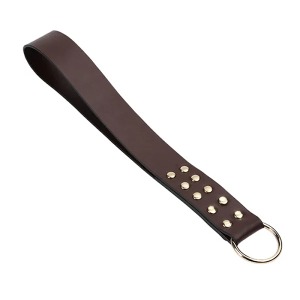 S88b2d3fff26243deb33c3c841724bfe0E Шкіряний БДСМ-батіг з кільцем Steel Ring Restraint
