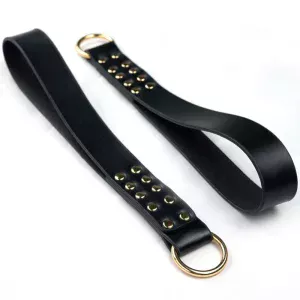 Шкіряний БДСМ-батіг з кільцем Steel Ring Restraint