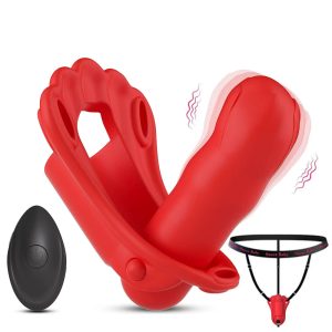 Силіконовий вібратор метелик для клітора і точки G з ремінцем  Scarlet Vibe