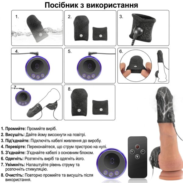 Електростимулятор пеніса і мошонки VELORIX з пультом