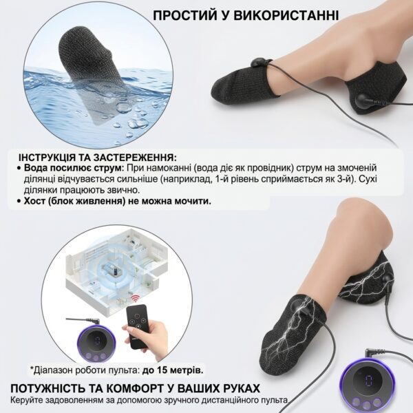 Електростимулятор пеніса і мошонки VELORIX з пультом