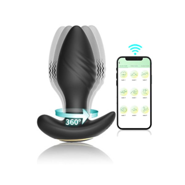 Анальна пробка Smart Tornado Plug з вібрацією та обертанням 360°