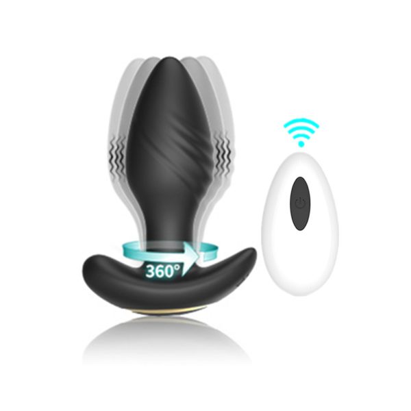 Анальна пробка Smart Tornado Plug з вібрацією та обертанням 360°