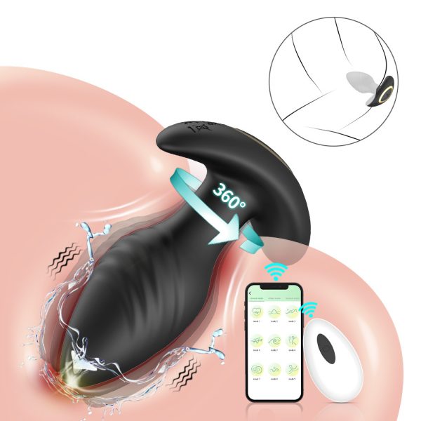 Анальна пробка Smart Tornado Plug з вібрацією та обертанням 360°