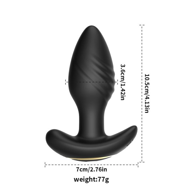 Анальна пробка Smart Tornado Plug з вібрацією та обертанням 360°