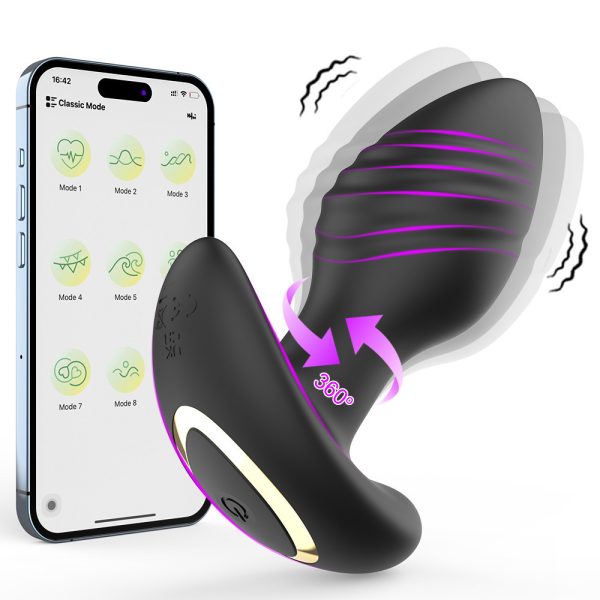 Анальна пробка Smart Tornado Plug з вібрацією та обертанням 360°